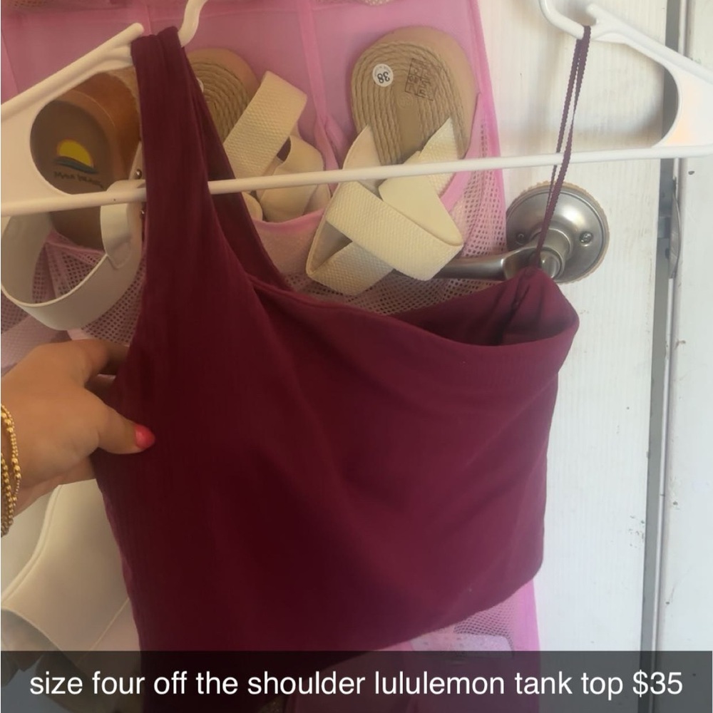 Lululemon Burgundy Off-Shoulder Tank Top